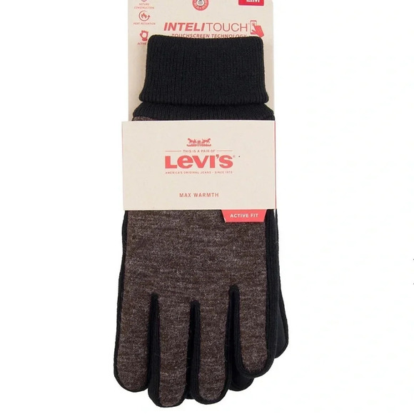 Men Levi's Knit Stretch Winter Glove Touch Screen - Picture 1 of 9